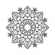 Intricate snowflake mandala with sharp geometric points