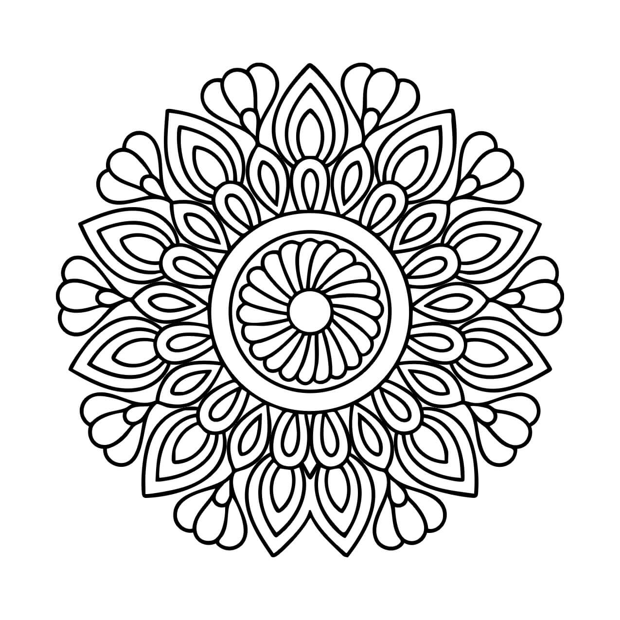 Radiating daisy petal mandala with gentle repetition