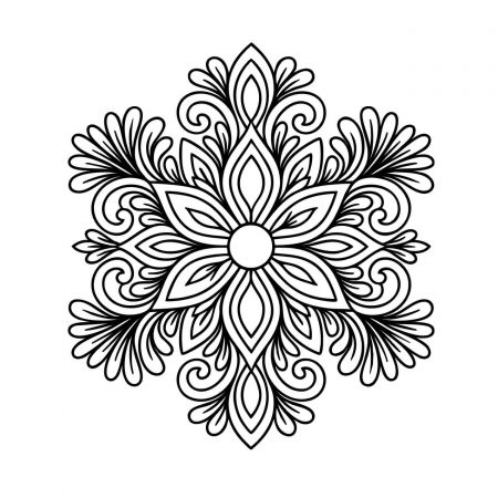 Orchid-style mandala with elongated petal shapes