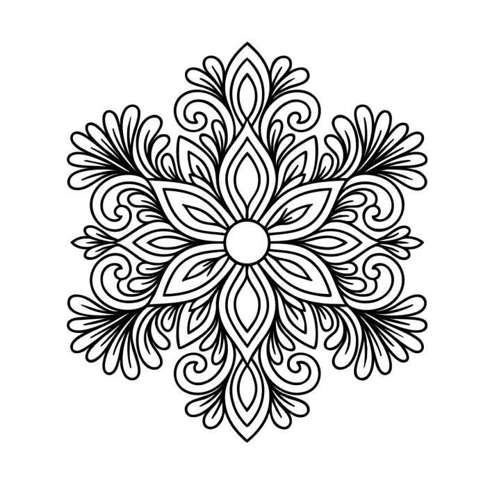 Orchid-style mandala with elongated petal shapes
