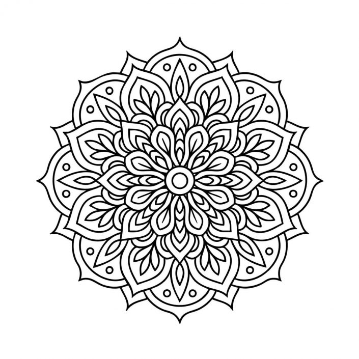 Baroque floral mandala with ornamental vintage detail