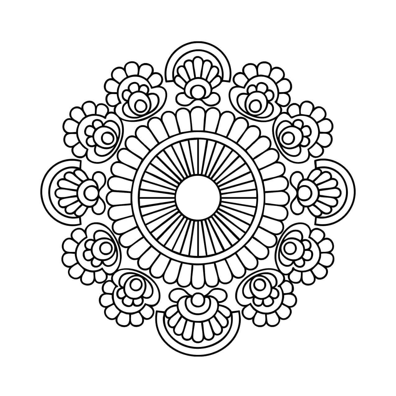 Centered Symmetry – Cone Mandala - BlushColoring