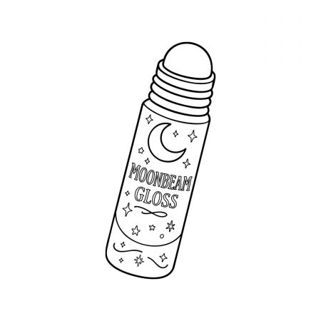 Moonbeam lip gloss tube with stars and crescent moon